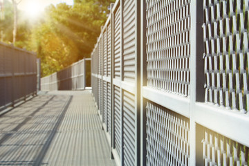 perspective,bridge made metal in park