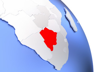 Fototapeta premium Botswana on elegant globe