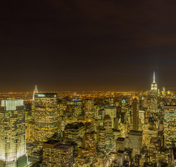 Obraz premium View of New York Manhattan during sunset hours