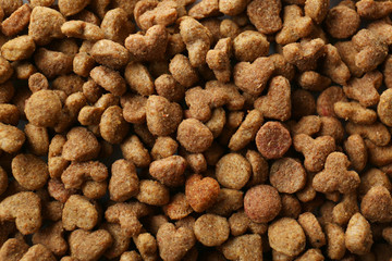 Dry food for animals as background