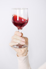 wine in hand