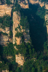 Fototapeta na wymiar mountain landscape of Zhangjiajie, a national park in China known for its surreal scenery of rock formations.