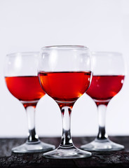 Glass of rose wine