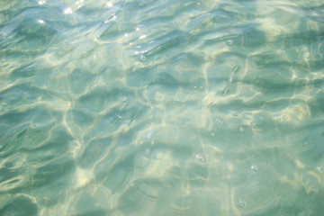 Travel to island Koh Larn, Thailand. The blue sea waves on the sand.