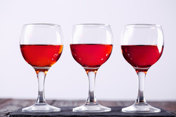 Glass of rose wine