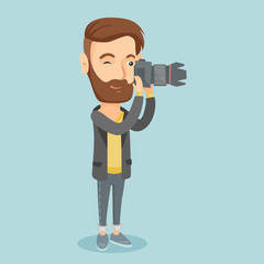 Photographer taking photo vector illustration.