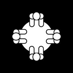 Seminar icon. Discussion and meeting, communication symbol. Flat design. Stock - Vector illustration