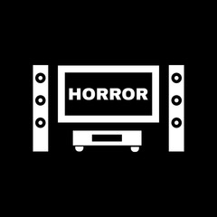 Horror movie icon. TV and Home theater, cinema symbol. Flat design. Stock - Vector illustration