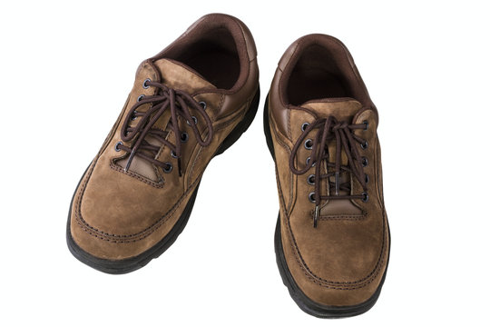 Brown leather man's shoes
