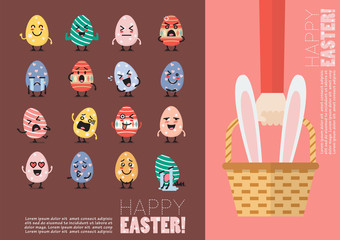 Happy easter postcard set