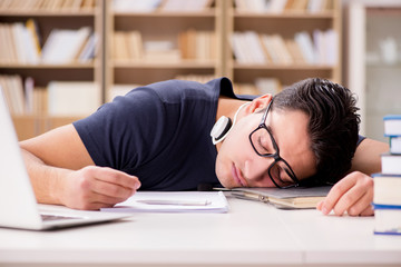 Young freelance worked working on computer