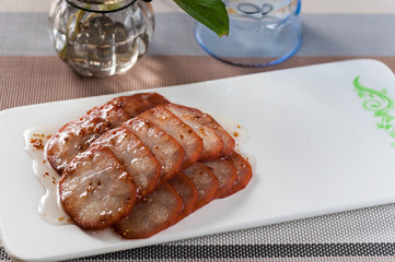 Lotus root stuffed with glutinous rice