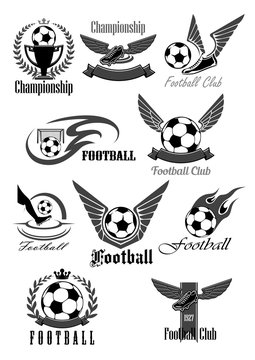 Football club vector icons for soccer championship