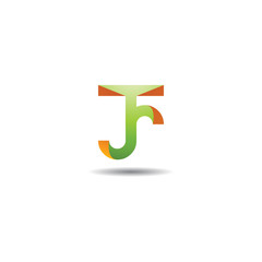 Letter T J Abstract Logo
