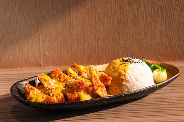 Curry pork chop rice