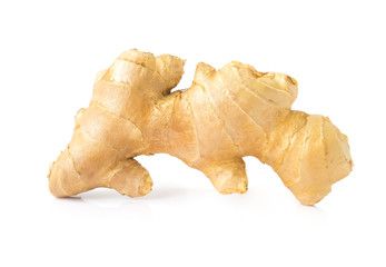 Fresh ginger on white background, herb medical concept