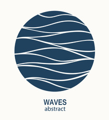 Water Wave Logo abstract design. Cosmetics Surf Sport Logotype c