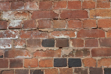 Naklejka premium Close-up view of old building brick wall background