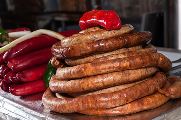 Grilled sausages