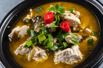 tofu in casserole with pickles