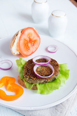 Vegetarian lentil burger