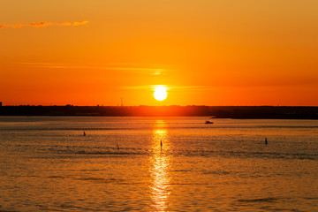 sunset over the sea