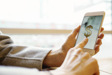 Photo of smartphone with Money screen