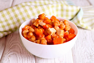 vegetarian food, tofu and chickpea