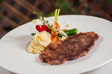 steak with vegetable