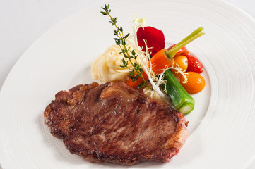 steak with vegetable