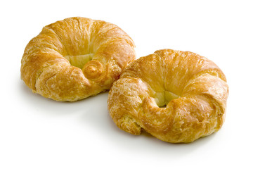 Croissant on white background