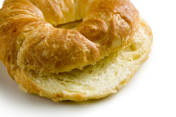 Croissant on white background