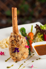 lamb shank with vegetable and gravy