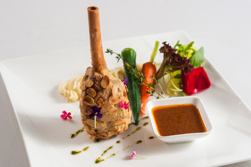 lamb shank with vegetable and gravy
