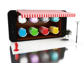 3d Smartphone with store.