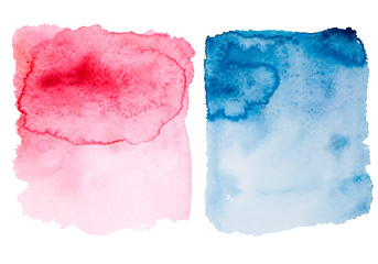 Rose and blue watercolor gradient shapes