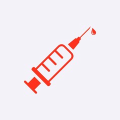 Injection syringe flat icon vector for medical apps and websites