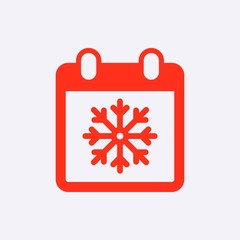 winter calendar icon stock vector illustration flat design