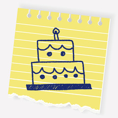 birthday cake doodle drawing