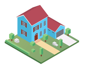 Modern Isometric House Illustration, Suitable for Diagrams, Infographics, Game, Map, Illustration, And Other Graphic Related Assets