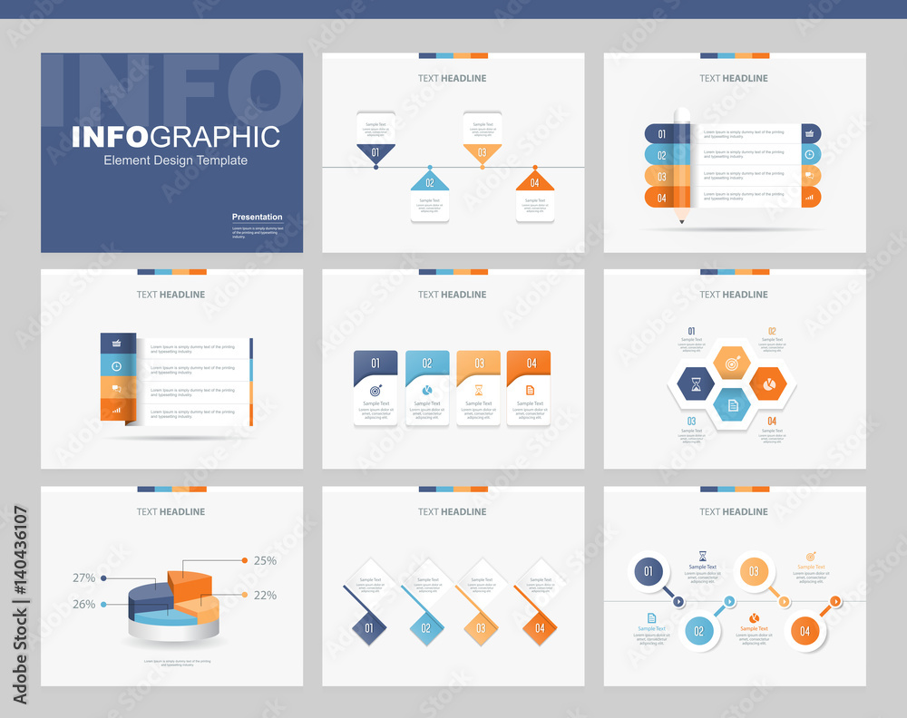 Aufkleber flat vector set infographics element design template. for business, presentation  , brochure, annual report and web design
