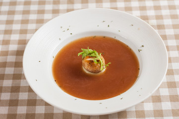 Chicken soup with tricholoma matsutake