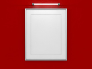 Blank poster in room with wall. Mock up, 3D Rendering