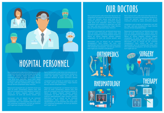 Medical doctors hospital personnel vector poster