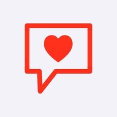 Speech Bubbles Icon. chat love pictogram stock vector illustration