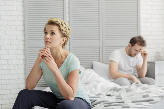 Sad wife thinking seriously about her marriage