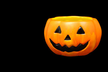 Halloween carving pumpkin candy pot