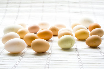Various kinds of fresh eggs