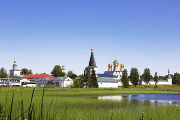 Russian orthodox church. Iversky monastery in Valdai, Russia.