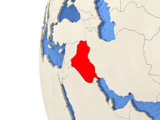 Iraq on 3D globe